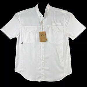 Stillwater Supply Co. Men's Ripstop Woven Shirt UPF 40+ Size M -XL Solid‎ White